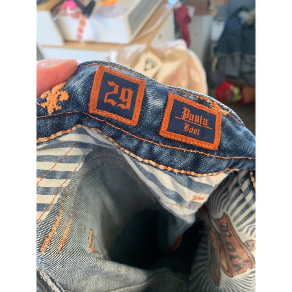 Rock Revival Paula Boot Cut Jeans Embellished Pockets Distressed Denim Women's - Picture 5 of 6